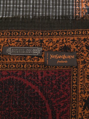 Yves Saint Laurent Pre-Owned Floral Frayed Scarf