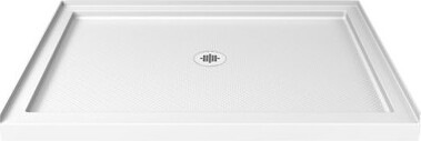 DreamLine SlimLine 42 in. D x 48 in. W x 2 3/4 in. H Center Drain Single Threshold Shower Base in White