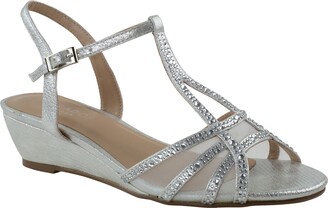silver low wedge sandals
