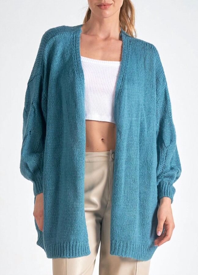 Elan International Love Sweater Cardigan In Blue