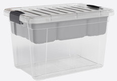 Clear Storage Bin with Lid, Plastic Organizing Storage Box for Home, 18 Pack
