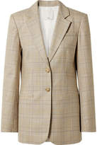 Tibi - Cooper Oversized Prince Of Wales Checked Wool And Silk-blend Blazer - Beige