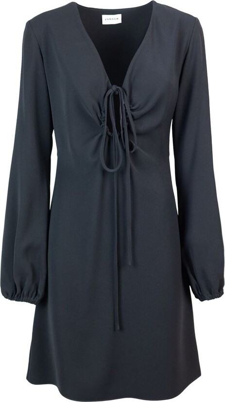 P.A.R.O.S.H. Abito Long-Sleeved V-Neck Keyhole Dress