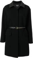 Boutique Moschino studded collar belted coat