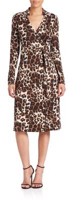 Diane von Furstenberg Cybil Leopard-Print Wrap Dress