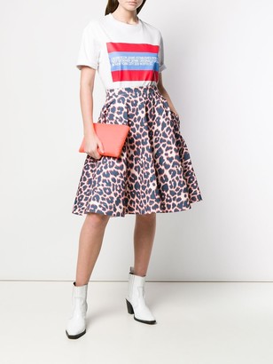 Calvin Klein Leopard Print Full Skirt