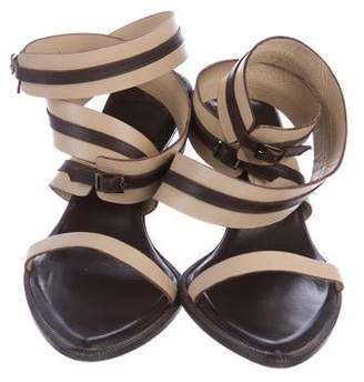 Barbara Bui Leather Crossover Sandals