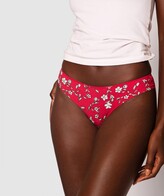 Thumbnail for your product : Bras N Things Smooth Comfort Lace Thong - Floral Print/Red