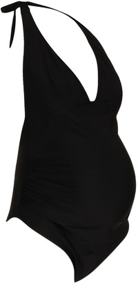 boohoo Maternity Bump Control Halterneck Swimsuit