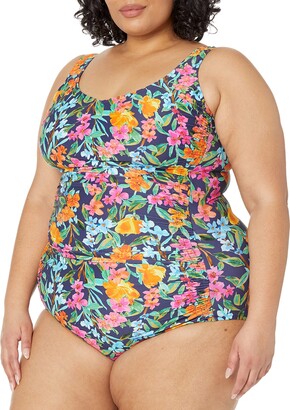 Maxine Of Hollywood womens Shirred Front Girl Leg One Piece Swimsuit -  ShopStyle Plus Size Swimwear
