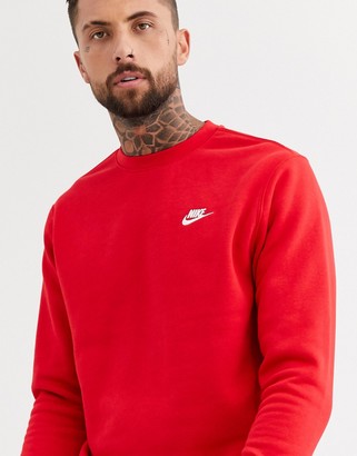 Nike Club crew neck sweat in red