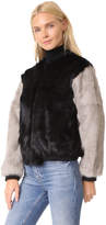 Thumbnail for your product : Adrienne Landau Rabbit Varsity Jacket