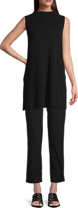 Eileen Fisher Funnel-Neck Knit Tunic Vest