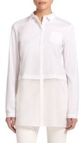 Thumbnail for your product : Lafayette 148 New York Neptune Sheer-Combo Blouse