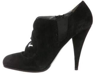Miu Miu Suede Ankle Boots Black Suede Ankle Boots