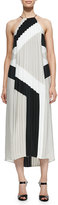 Thumbnail for your product : Tibi Maritime Printed Pleated Long Silk Dress