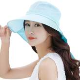 Thumbnail for your product : Siggi Womens Wide Brim Summer Sun Flap Cap Hat Neck Cover Cord Cotton UPF 50+ Beige