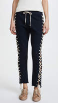 Thumbnail for your product : Pam & Gela Cropped Lace up Sweatpants