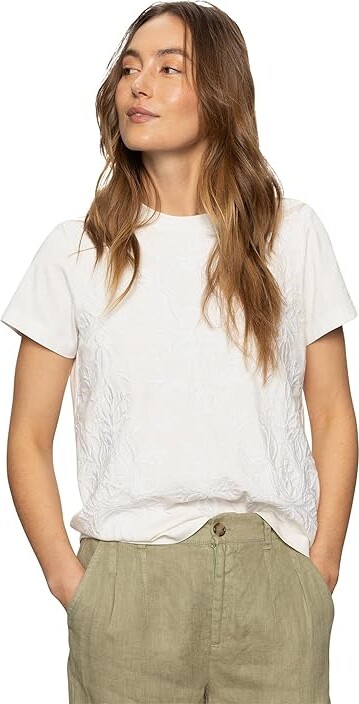 Sanctuary Embroidered Perfect T-Shirts Women's T Shirt White : XS (US 2), Cotton