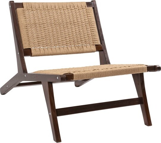 Jonathan Y Designs JONATHANYParkerMid-CenturyModernWovenSeagrassWoodArmlessIndoorLoungeChair,DarkBrown