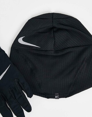 nike black hat and gloves set