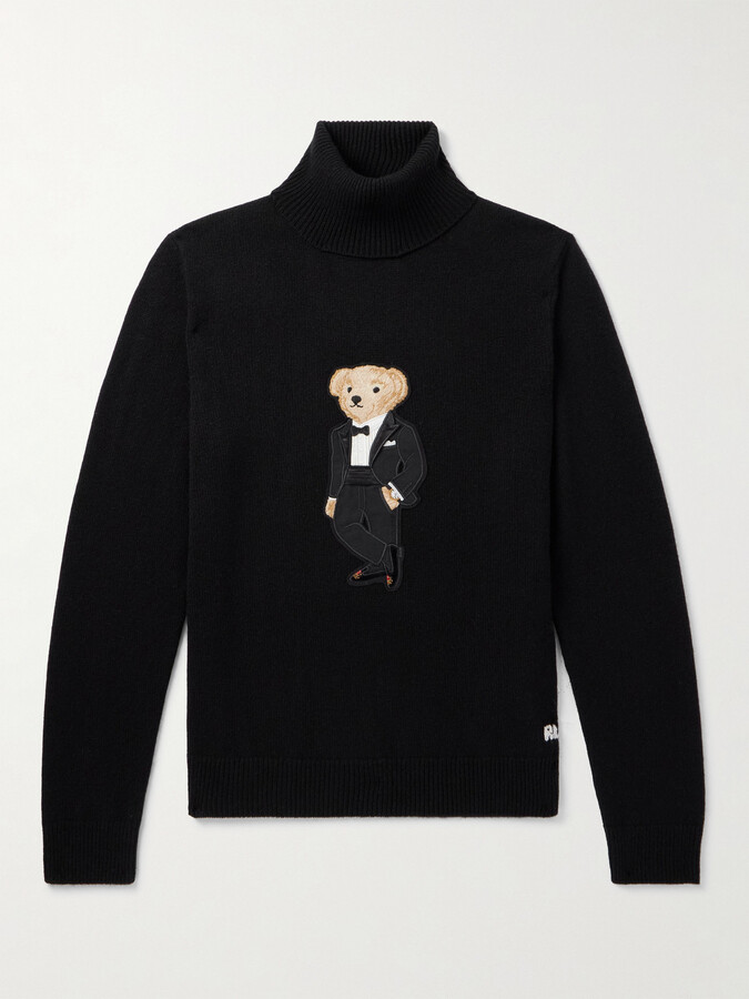 Ralph Lauren Purple Label Slim-Fit Appliquéd Cashmere Rollneck Sweater