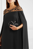 Thumbnail for your product : Jimmy Choo Cloud Crystal-embellished Suede Clutch - Black