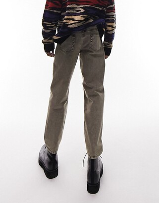 Topman relaxed jeans in dark tinted gray