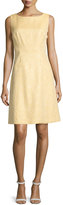 Thumbnail for your product : Theia Sleeveless Bateau-Neck Shimmery Dress, Gold