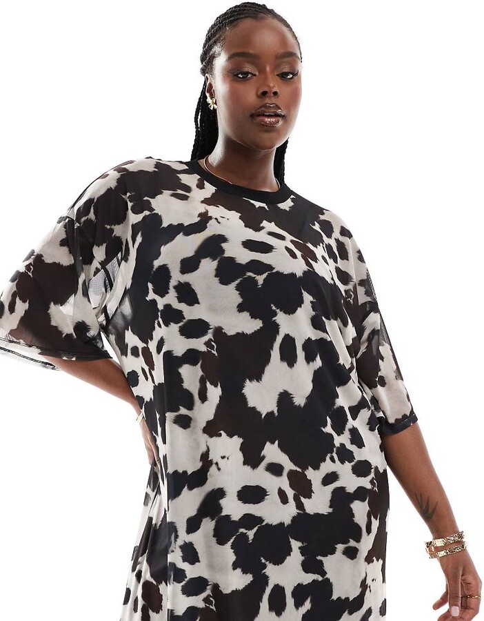 Midaxi Dress Black And White Dalmatian Print Dress Buy Lipsy Black