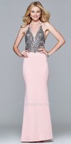 Thumbnail for your product : Faviana Plunging V-Neck Neoprene Embroidered Evening Dress