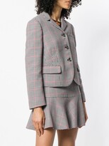 Thumbnail for your product : RED Valentino Cropped Check Pattern Jacket