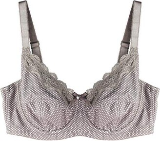MIERSIDE Women's Printing Floral Plus Size Unlined Underwire Bra with  Diamond (46G - ShopStyle