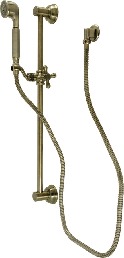 Kingston Brass KAK3323W3 Made to Match Shower System with Slide/Grab Bar and Hand Shower in Antique Brass