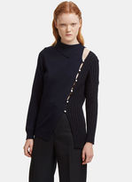 Thumbnail for your product : Jacquemus La Maille Coupée Buttoned Knit Sweater in Navy