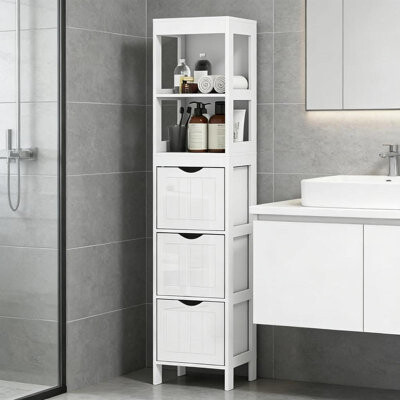 Latitude Run Bathroom Cabinet,Narrow Bathroom Storage Cabinet,Slim Bathroom Floor Cabinet