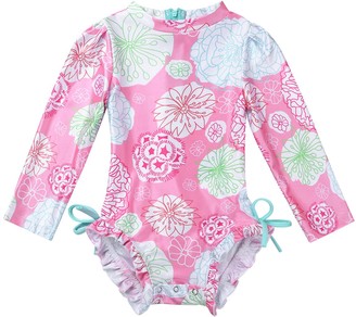 iiniim Baby Girls One Piece Zip Rash Guard Sun Protection Swimsuit Swimwear Wetsuit UPF 50+ 