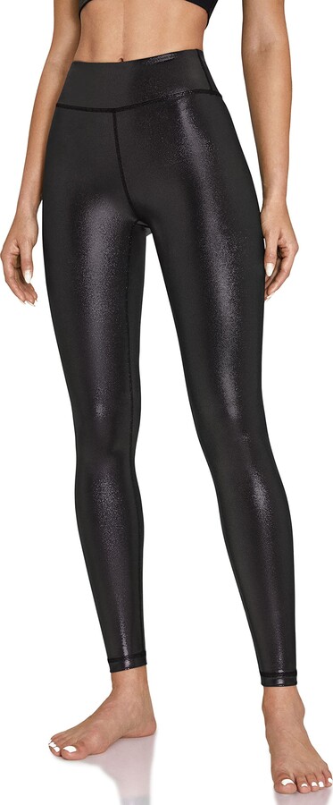RIOJOY Womens Stretchy Faux Leather Leggings Sexy Cosplay Tights M Frosted  Black 
