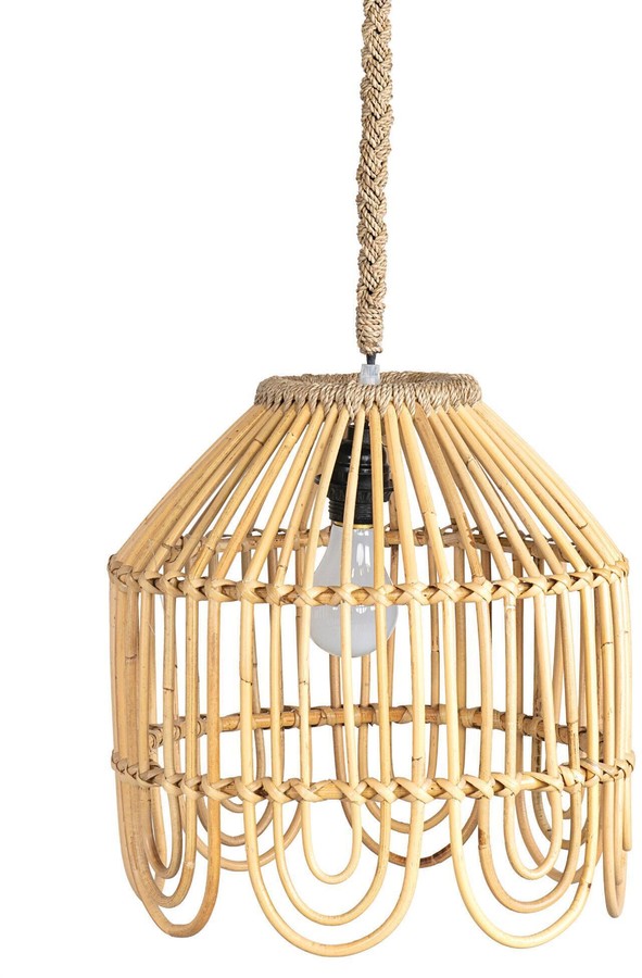 Natural Rattan Scalloped Belden Pendant Lamp