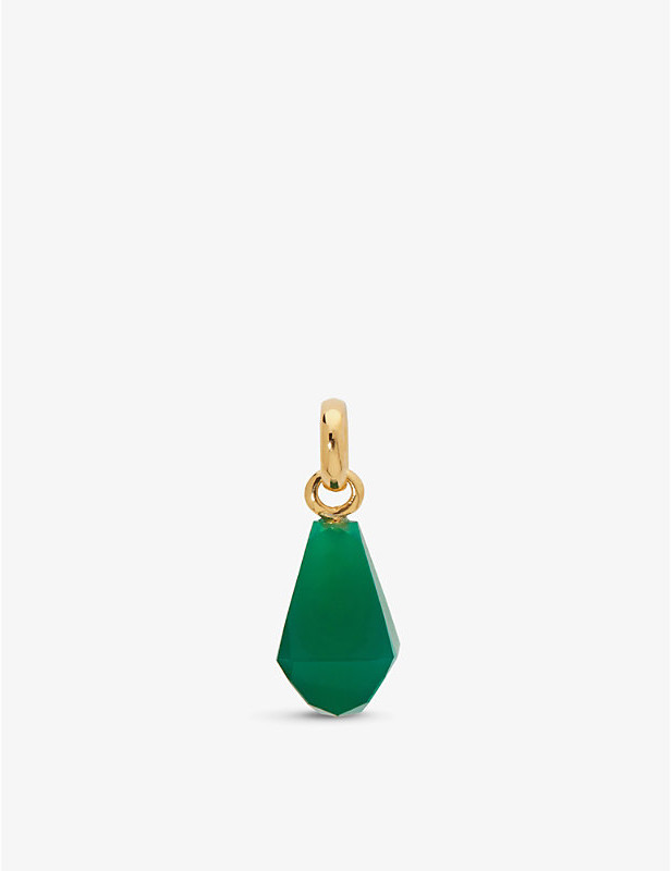 Monica Vinader Womens Geometric Gemstone 18ct Gold Vermeil Sterling Silver and Green Onyx Pendant 1 Size