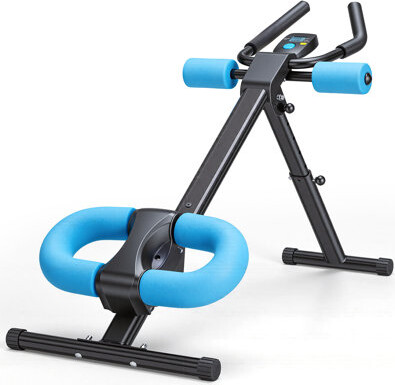 Smugdesk.com Adjustable Foldable Ab Trainer with LCD Monitor & Knee Protection for Home Gym