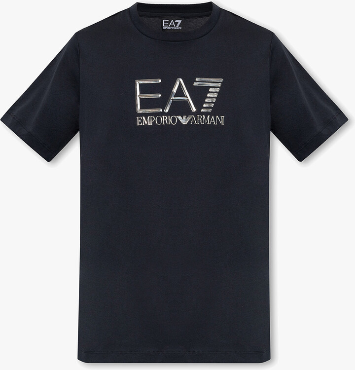 binde Menagerry Katastrofe EA7 Emporio Armani T-shirt With Logo Navy - Blue - ShopStyle