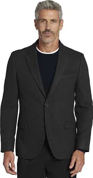 Nautica Men's Modern Fit Tweed With Leather Elbow Patches Sport Coat Navy Tweed