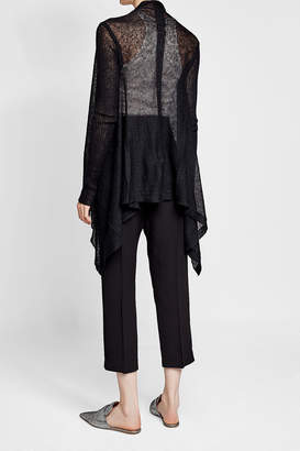 Rick Owens Cropped High-Waist Pants with Wool