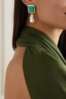 Thumbnail for your product : Loren Stewart Bronte Sterling Silver, Quartz And Pearl Single Earring - Green