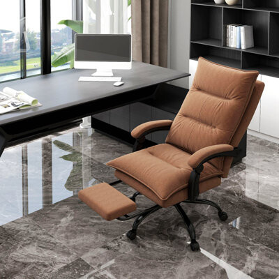 George Oliver Modern Single Chair Executive Massage Office Chair With 6 Vibration Points Microfiber Computer Desk Chair