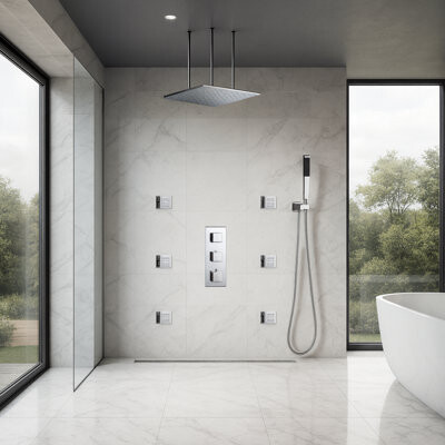 FontanaShowers Saint Denis Large Chrome LED Rain Shower System