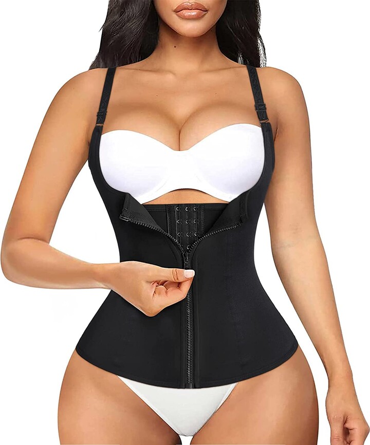 Bafully Women's Strong Shaping Top Underbust Corset Tummy Control Shaper  Body Shaper Underbust Bodice Adjustable Top Body Bust-Free Shapewear with  Zip