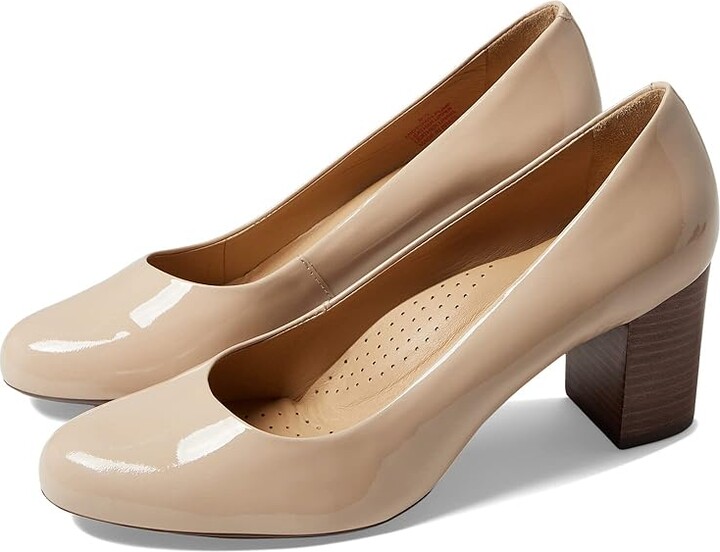 Marc Joseph New York Midtown Pump Women's Shoes Nude Soft Patent : 5 M Leather