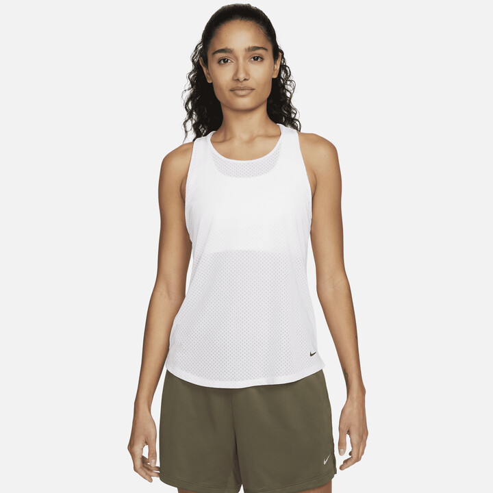 Nike Women's Dri-FIT One Breathe Training Tank Top in White - ShopStyle